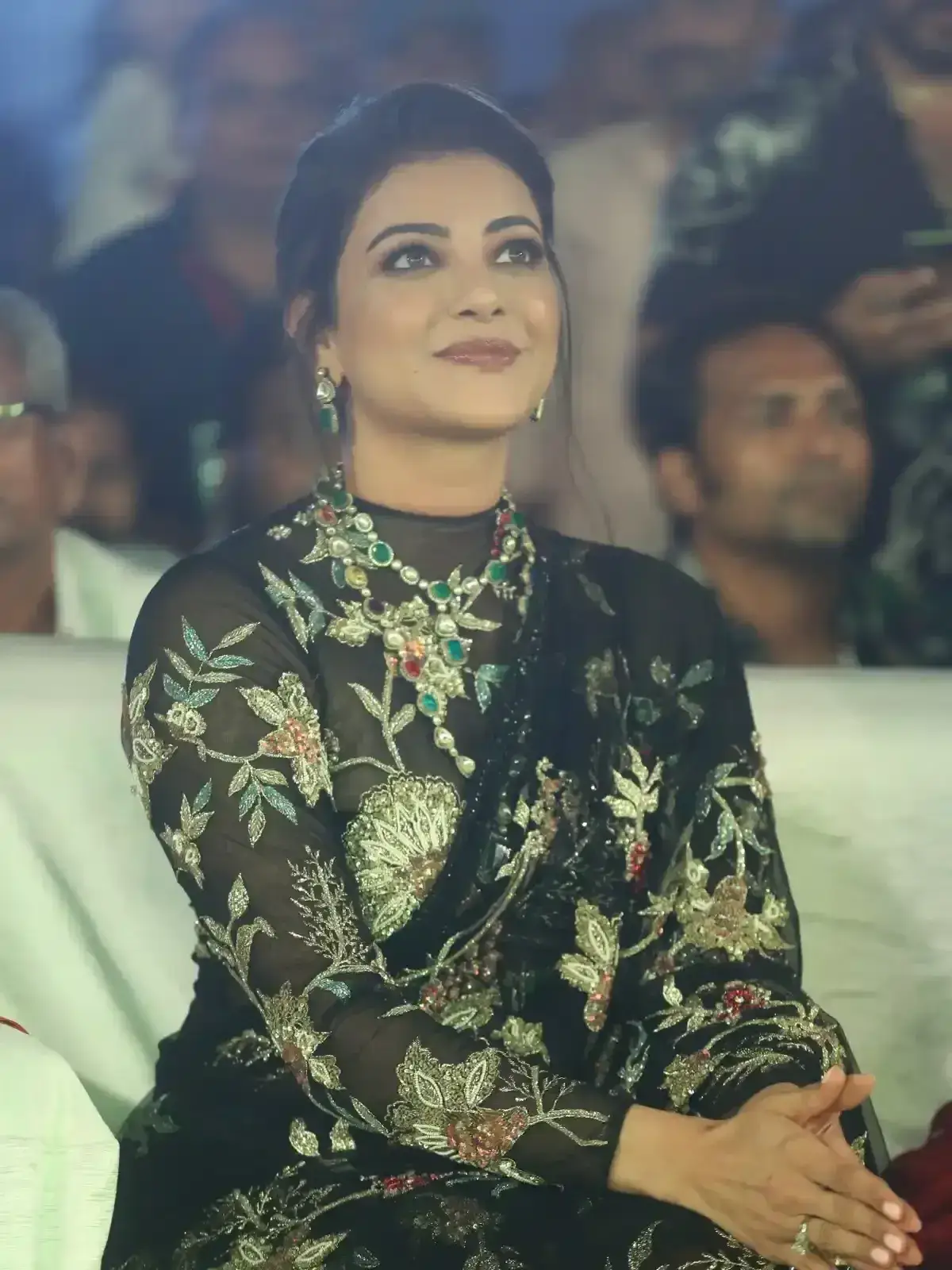 Kajal Aggarwal In Black Saree At Bhagavanth Kesari Movie Launch